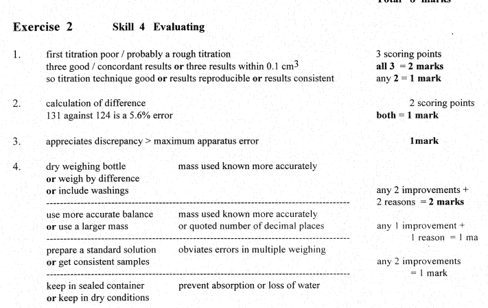 Mark Scheme June 2002 GCE Chemistry Unit CHM3/P