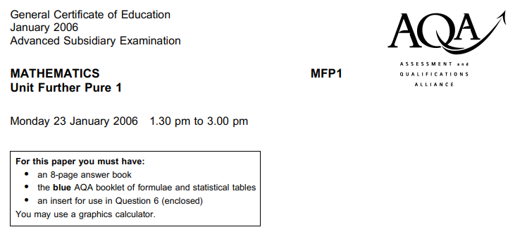 AQA-MFP1-W-QP-Jan06