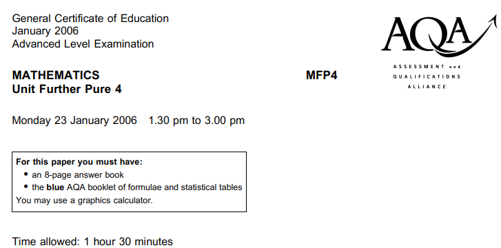 AQA-MFP4-W-QP-Jan06